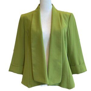 Beautiful Green Blazer Jacket Suit Coat with 3/4 Sleeves and Open Lapels